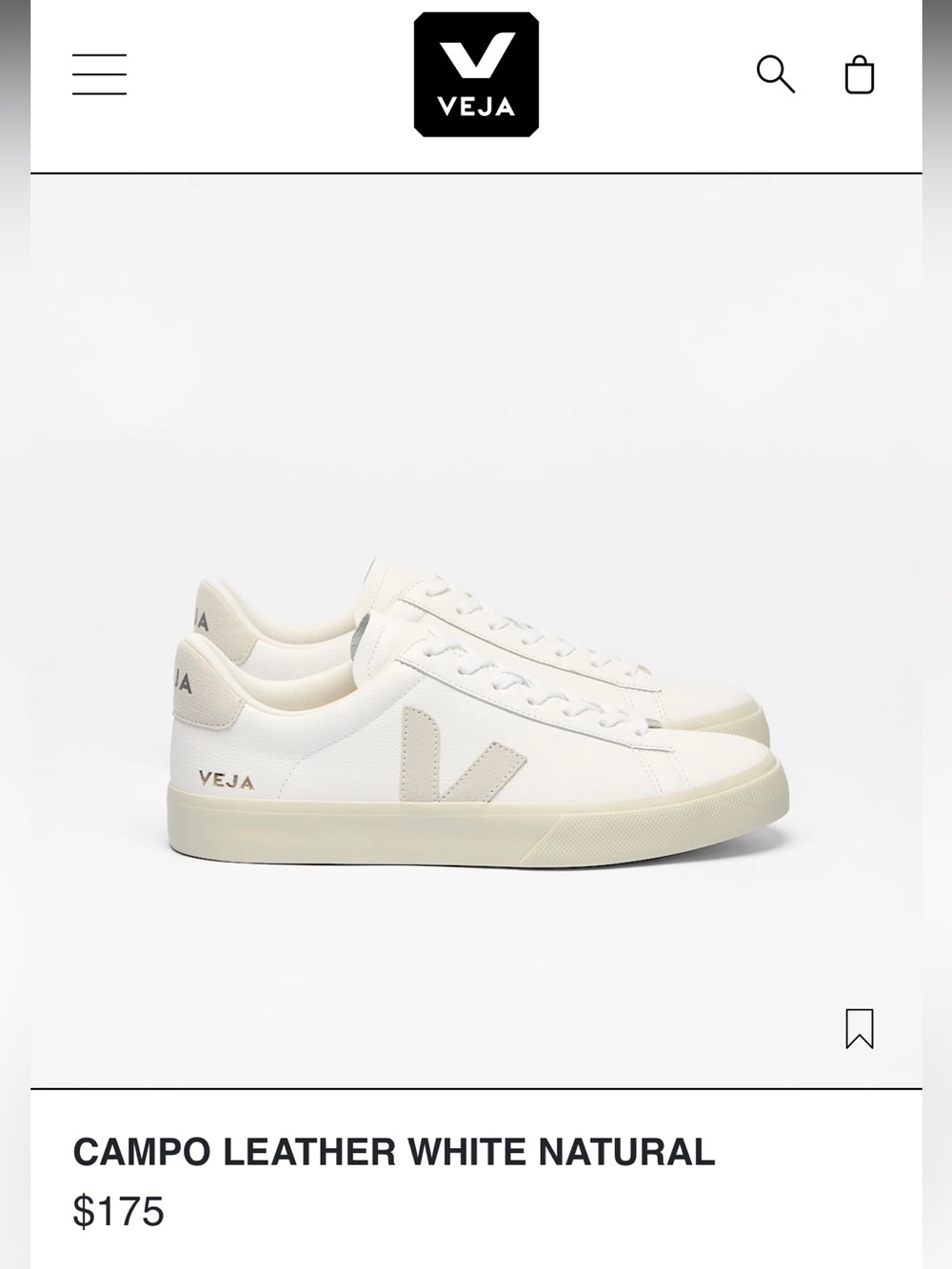 VEJA Campo Leather White Natural